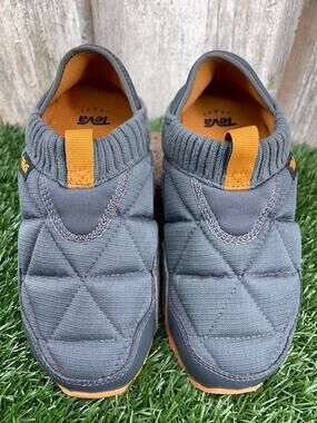 Teva ReEmber Slip-on Shoes Collapsible Back Gray Orange Kids Youth 4 EU35